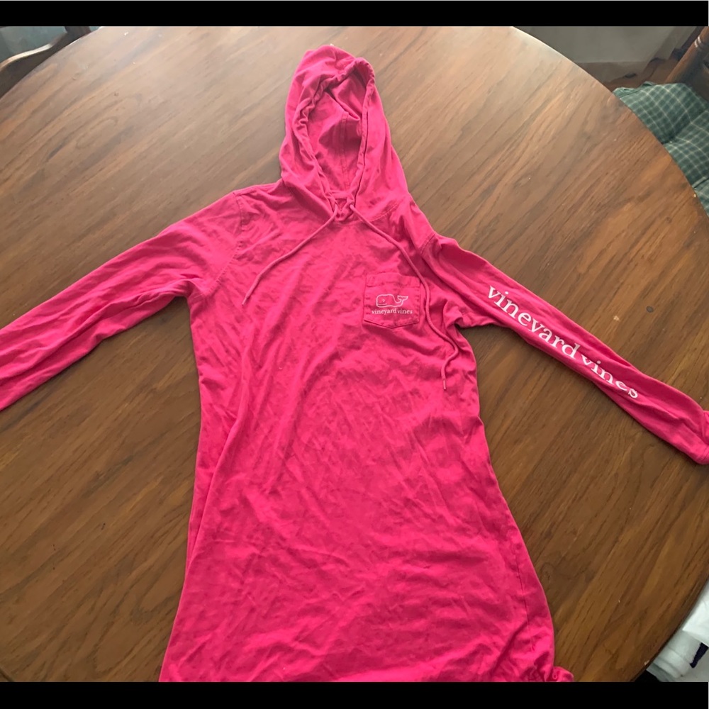 SOLD Girls Pink Vineyard Vines Hooded Dress